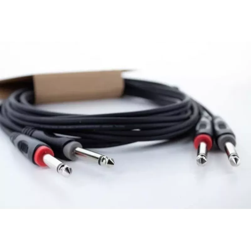 Cavo audio Cordial 14846 Twin Mono jack 6 m nero - doppio jack TS 6,3 mm su doppio jack TS 6,3 mm