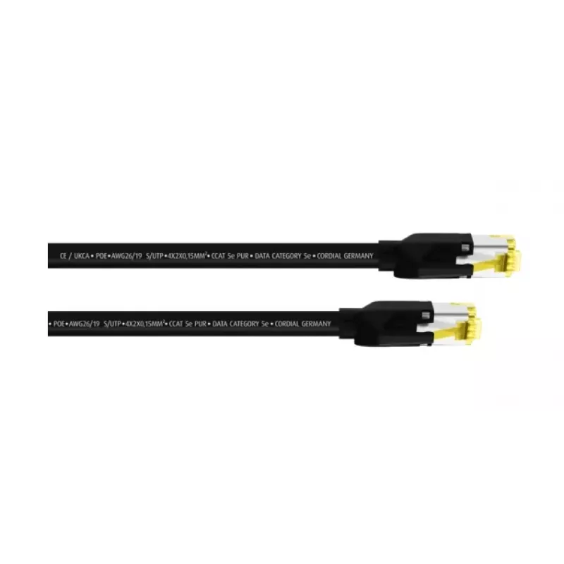Cavo patch Cordial 15540 CAT 5e S/UTP, RJ45, 15 m, nero, guaina PUR