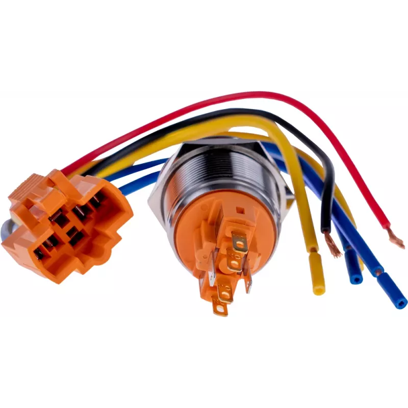JOY-IT BUTTON22B-M-GR pulsante (contatto di chiusura), 22mm, 250V AC 7A, 1 NO, IP67, IK10, verde