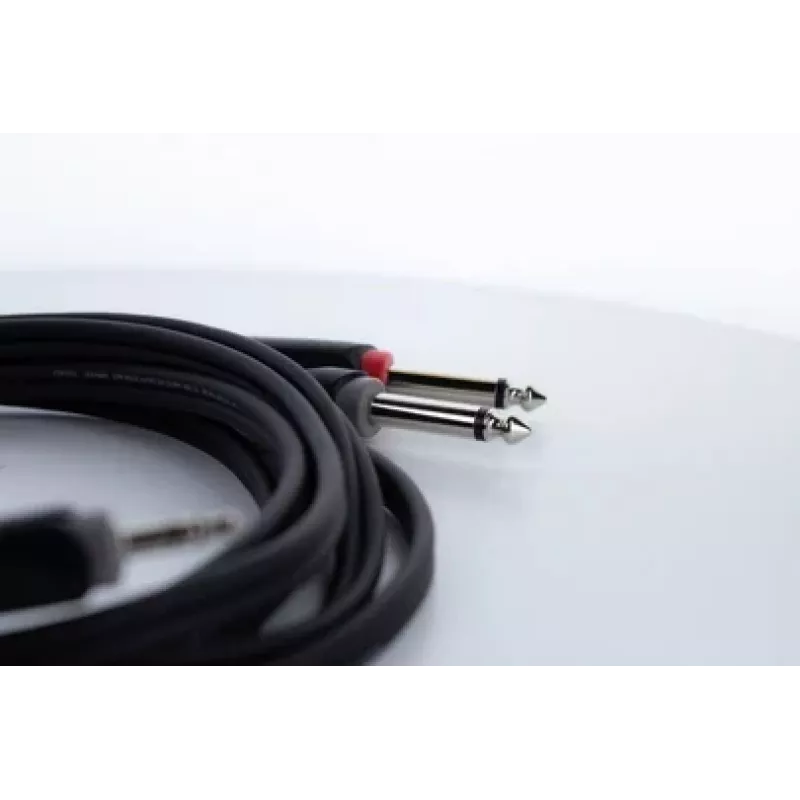 Cavo adattatore audio a Y Cordial 14863, jack 3,5 mm TRS su 2x connettore maschio XLR, 0,3m, PVC, nero