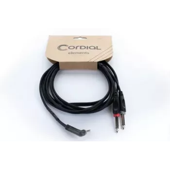 Cavo adattatore audio a Y Cordial 14866 3,5 mm stereo su 2x 6,3 mm mono 1 m nero