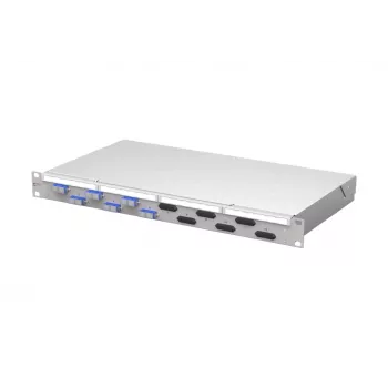 METZ CONNECT VIK 6xSC-D OS2 pannello patch in fibra ottica, montaggio rack 1U, 12 fibre, single-mode, grigio chiaro 150450E206-F
