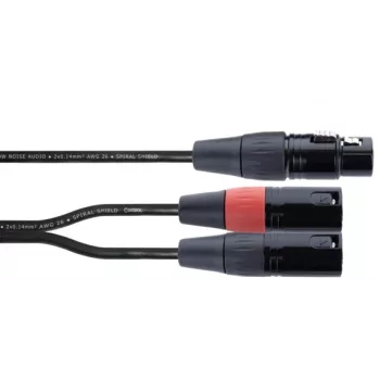 Cordial EY 0,3m cavo adattatore a Y XLR - 1x XLR femmina a 2x XLR maschio, nero 14880