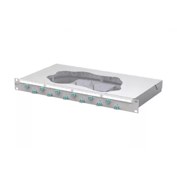 METZ CONNECT OpDAT fix pannello splice-patch 12xLC-D OM3, 1U, 24 fibre, grigio chiaro 1504557712-F