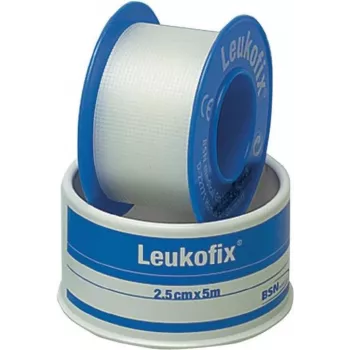 SÖHNGEN 1009216 nastro di fissaggio Leukofix 5 m x 2,5 cm bianco in tessuto non tessuto ipoallergenico