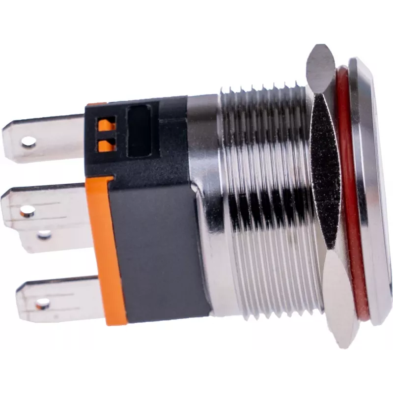 JOY-IT BUTTON22C-M-RD pulsante interruttore 250V AC 15A SPST NO IP67 IK10 rosso
