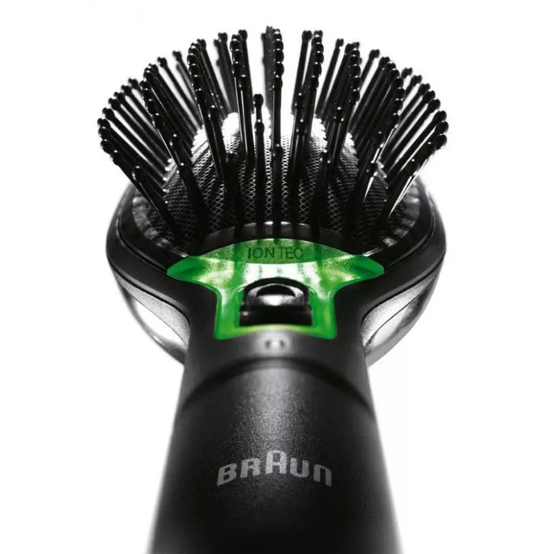 BRAUN BR 710 spazzola ionica per capelli con tecnologia Iontec, senza fili, nero/argento