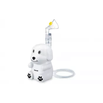 Beurer IH 24 Kids nebulizzatore a compressore con maschere per bambini e adulti, dimensione particelle 3,16 µm, volume di riempimento 8 ml, funzionamento silenzioso 60309