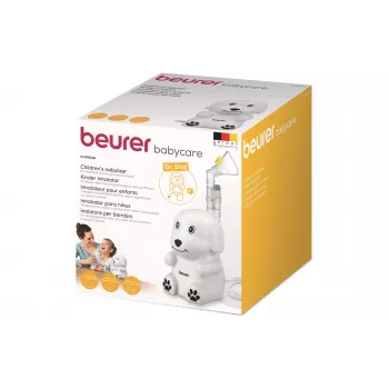 Beurer IH 24 Kids nebulizzatore a compressore con maschere per bambini e adulti, dimensione particelle 3,16 µm, volume di riempimento 8 ml, funzionamento silenzioso 60309