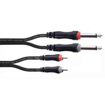 Cordial 14842 cavo audio jack dual-mono a RCA 6m nero