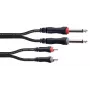 Cordial 14842 cavo audio jack dual-mono a RCA 6m nero