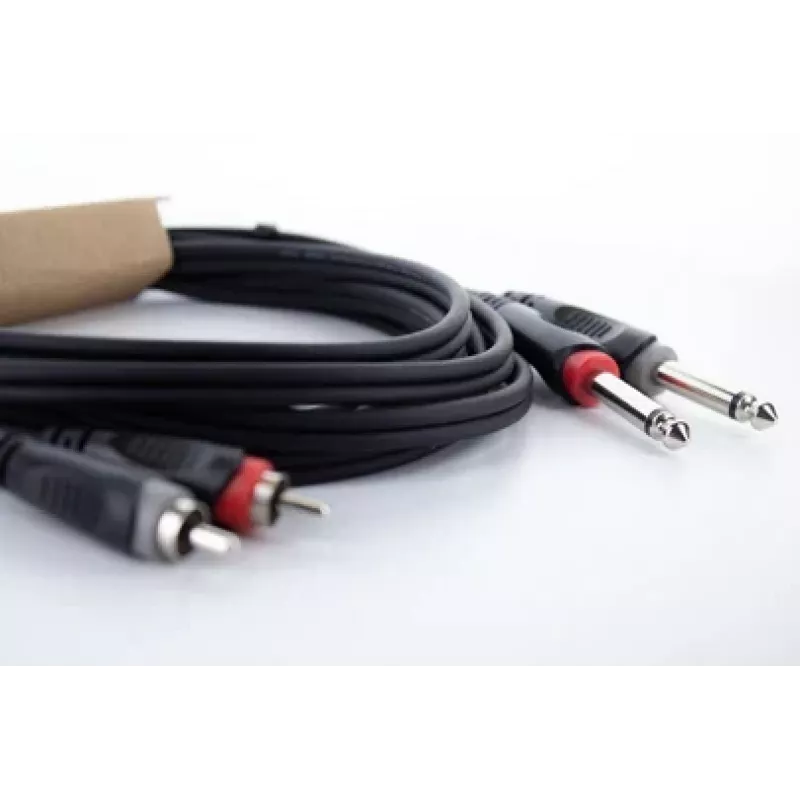 Cordial 14842 cavo audio jack dual-mono a RCA 6m nero
