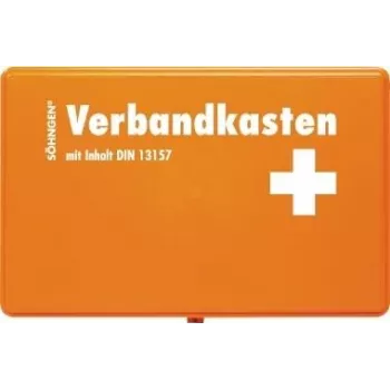 Söhngen Kit di primo soccorso DIN 13157 3003045 arancione ABS antiurto con supporto a parete