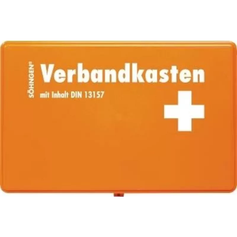 Söhngen Kit di primo soccorso DIN 13157 3003045 arancione ABS antiurto con supporto a parete