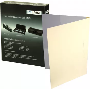 LMG Cartelle per rilegatura termica A4 beige lino dorso 3 mm confezione da 50 BMDLEM-BEIG-R3