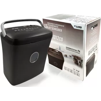 LMG DWS-1012CD Distruggidocumenti a taglio particellare con contenitore separato per CD/DVD, livello di sicurezza P-4, 10-12 fogli, 21L
