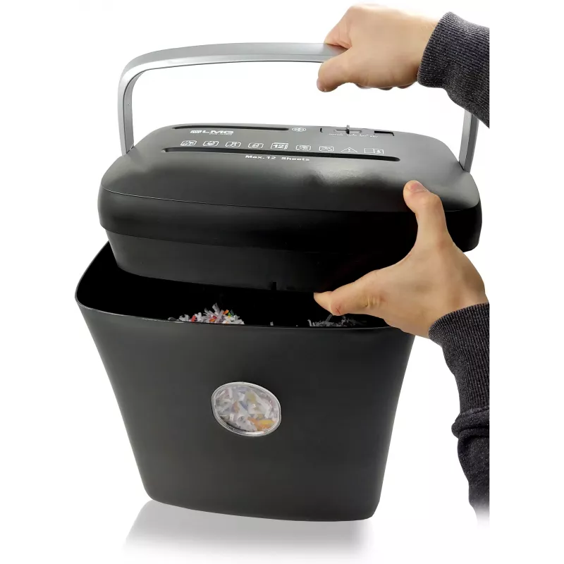 LMG DWS-1012CD Distruggidocumenti a taglio particellare con contenitore separato per CD/DVD, livello di sicurezza P-4, 10-12 fogli, 21L