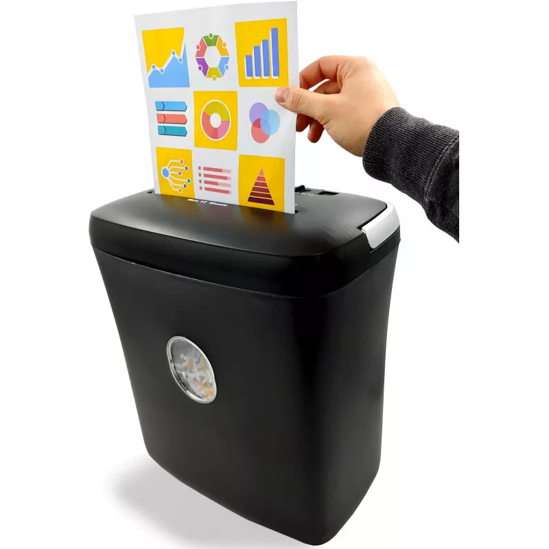 LMG DWS-1012CD Distruggidocumenti a taglio particellare con contenitore separato per CD/DVD, livello di sicurezza P-4, 10-12 fogli, 21L