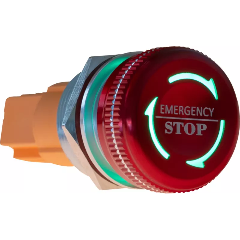 JOY-IT Button22NA-01 Pulsante di emergenza, blocco meccanico, rosso/verde, Ø22 mm, IP67, IK10