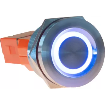 JOY-IT Button22T-01 Pulsante (contatto NA), LED rosso/blu, 22mm, IP68, IK10