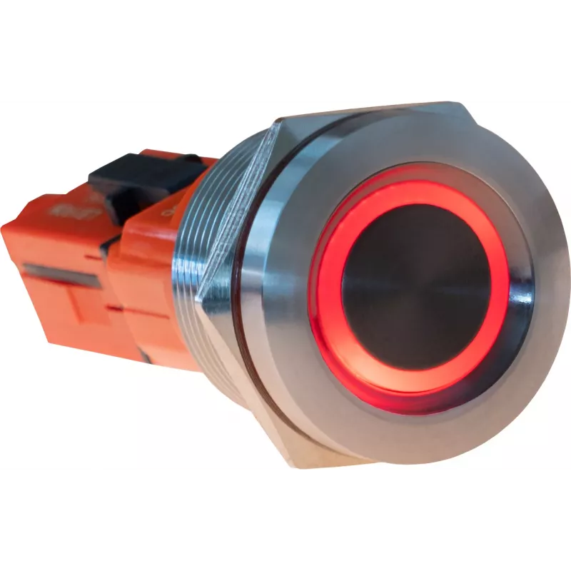 JOY-IT Button22T-01 Pulsante (contatto NA), LED rosso/blu, 22mm, IP68, IK10