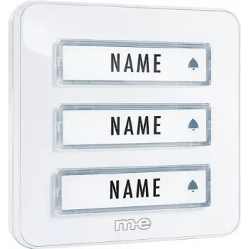 M-E MODERN-ELECTRONICS KTA-3 W Pannello pulsante campanello per 3 famiglie, bianco