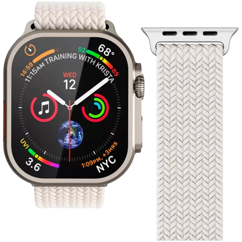 VONMÄHLEN Woven Loop per Apple Watch 40/41/42mm, crema