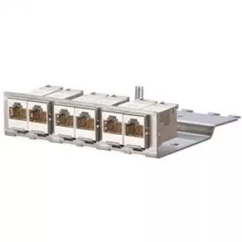 METZCONNECT BTR E-DATmodul 6x88 1U patch panel CAT6 con 6 moduli RJ45 schermati, gestione cavi integrata e scarico di trazione 130922-03-E