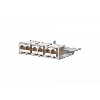 METZCONNECT BTR E-DATmodul 6x88 1U patch panel CAT6 con 6 moduli RJ45 schermati, gestione cavi integrata e scarico di trazione 130922-03-E