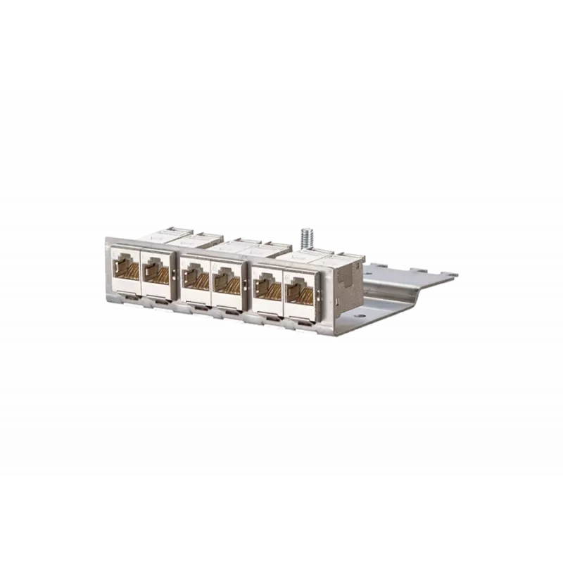 METZCONNECT BTR E-DATmodul 6x88 1U patch panel CAT6 con 6 moduli RJ45 schermati, gestione cavi integrata e scarico di trazione 130922-03-E