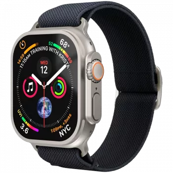 VONMÄHLEN Classic Nylon Loop cinturino per Apple Watch 44/45/46/49mm, blu navy, taglia unica