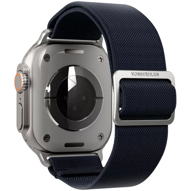 VONMÄHLEN Classic Nylon Loop cinturino per Apple Watch 44/45/46/49mm, blu navy, taglia unica