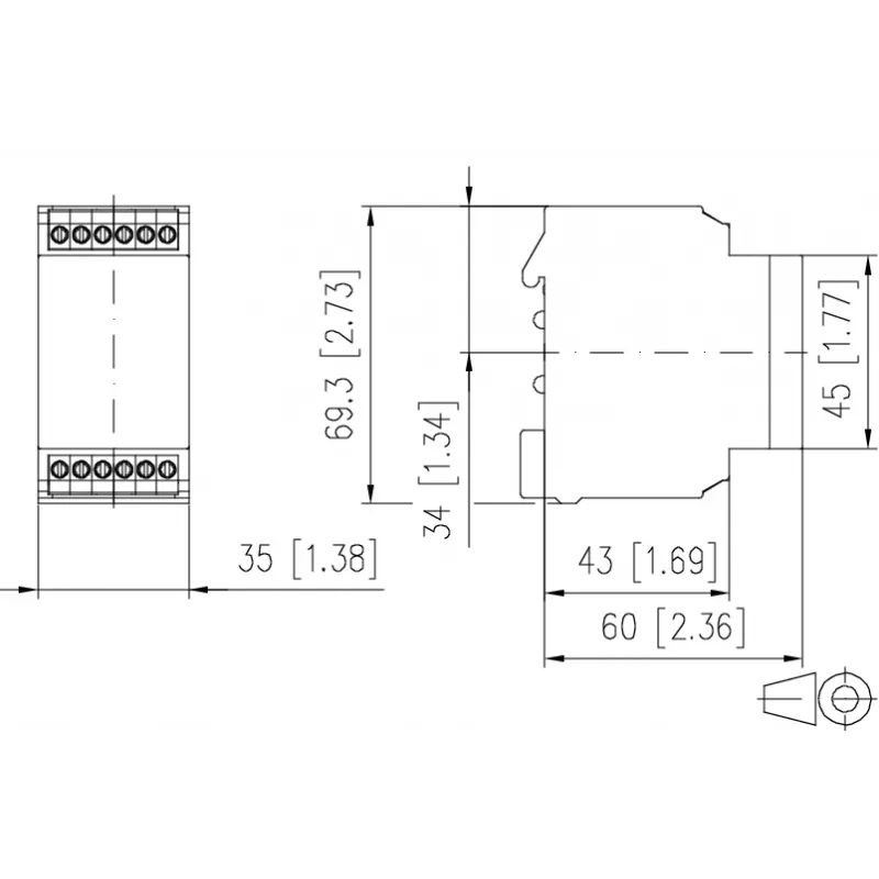 METZ CONNECT ADU-C12C12 convertitore analogico-digitale, 2 canali, RS485 Modbus RTU, guida DIN 11043513