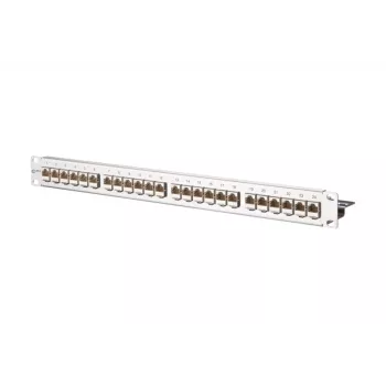 METZ CONNECT 130921-E EDATmod-MP24 patch panel 24 porte moduli E-DAT, acciaio inox, 1U