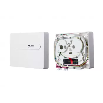 METZ OpDAT ADT scatola di giunzione 2xLC-D OM4 viola bianco puro RAL 9010 1501177H02HC
