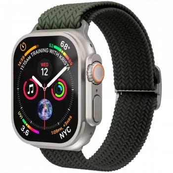 VONMÄHLEN Woven Loop per Apple Watch 44/45/46/49mm, oliva