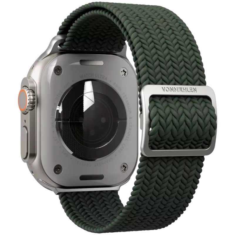 VONMÄHLEN Woven Loop per Apple Watch 44/45/46/49mm, oliva