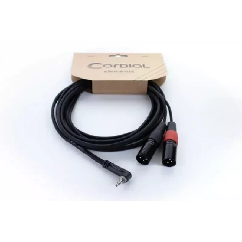 Cordial EY 1 WRMM cavo adattatore a Y XLR jack TRS 3,5 mm a 2x connettore XLR 1 m nero 14873