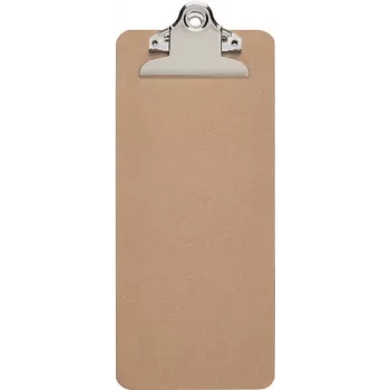 MAUL portablocco MAULbill, pannello in fibra dura, 115 x 265 mm, clip in metallo, capacità 15 mm, angoli arrotondati, marrone 2391770