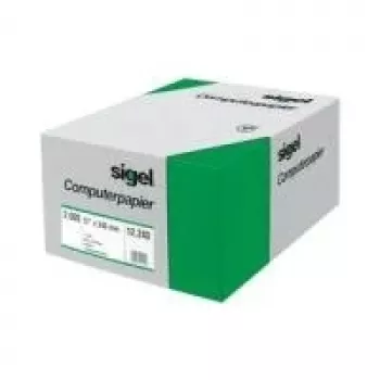 Sigel 08371 carta continua per computer, perforazione singola, righe verdi, 203 x 375 mm, 60 g/m², 2000 fogli