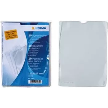 HERMA 1333 busta portadocumenti in polipropilene trasparente, 155 x 220 mm, antistrappo, per documenti, con tacca per il pollice, confezione da 1
