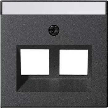 Gira System 55 placca di copertura per Modular Jack 30° a 2 moduli antracite 264028