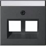 Gira System 55 placca di copertura per Modular Jack 30° a 2 moduli antracite 264028