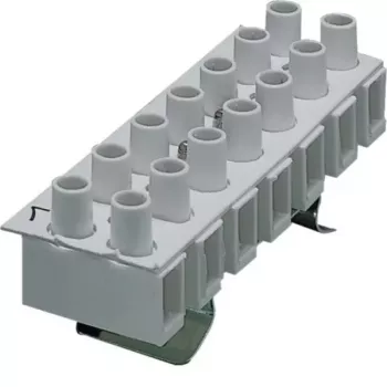 Hager K53 morsetto a barra a 7 poli per cavo di comando, collegamento a vite, montaggio su guida DIN, 250V, 24A, grigio