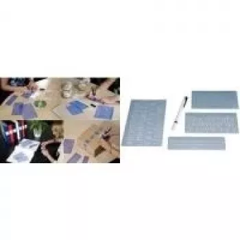 WEDO set di stencil per lettere, 5 mm, 10 mm, 20 mm, trasparente, astuccio in plastica (70 12)