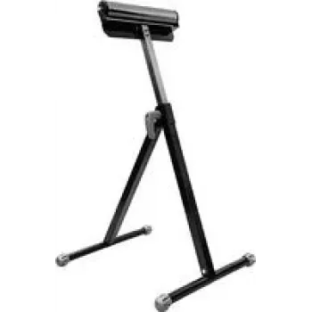 KWB 785910 cavalletto a rulli, altezza regolabile 670-1000 mm, portata 60 kg, struttura in acciaio pieghevole con rullo zincato