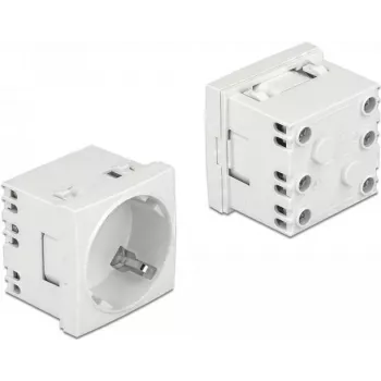 Delock Easy 45 presa tipo F con shutter, bianco RAL 9003, 16 A, 250 V, confezione da 10 81324