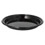 PAPSTAR piatto portata riutilizzabile, non diviso, Ø 22 cm, altezza 2,6 cm, polipropilene, nero, 12 pezzi (96558)