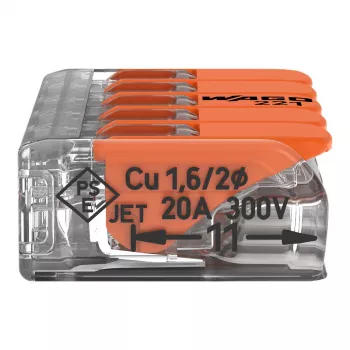 WAGO 221-415 COMPACT morsetto di collegamento 5 conduttori 4 mm², confezione da 25
