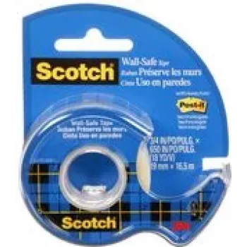 3M Scotch nastro adesivo Wall-Safe con dispenser manuale, 19mm x 16,5m, trasparente, rimovibile senza residui 183-EFDG